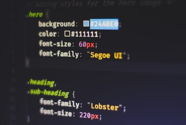 Stock photo of CSS code