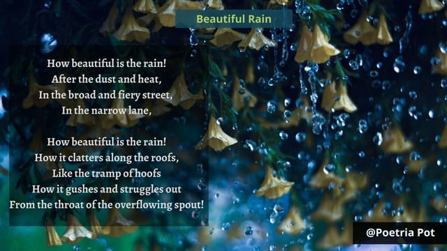 Poem About Rain, Rainy Days , Monsoon Poem , Poem on Monsoon