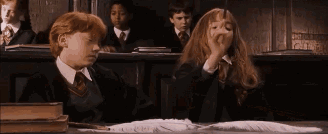 GIF of Hermione Granger from movie series “Harry Potter”, saying the magic spell Wingardium Leviosa