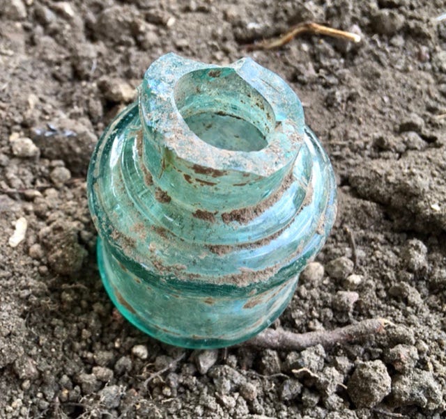 A glass object found at Sydney Gardens