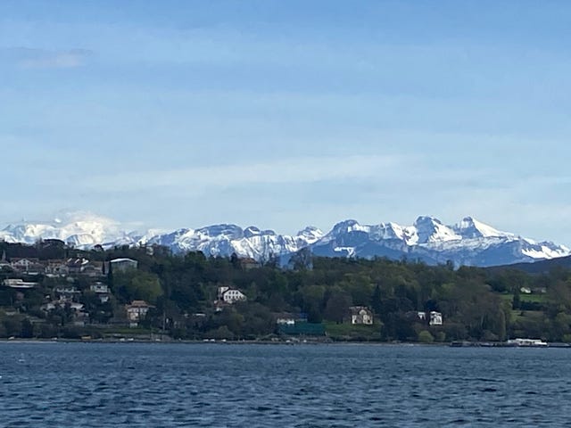 The snow capped Alps