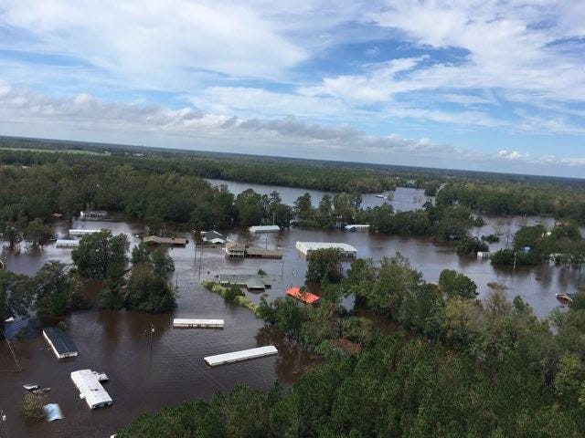 Flooding from Hurricane Florence in 2018