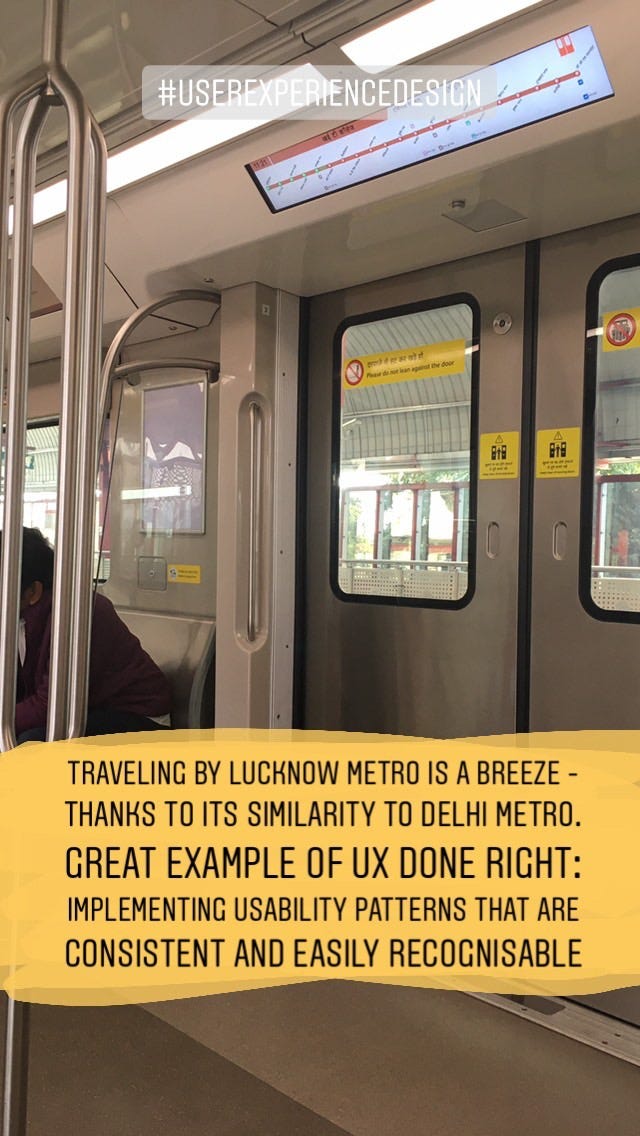 Inside the Lucknow Metro train coach