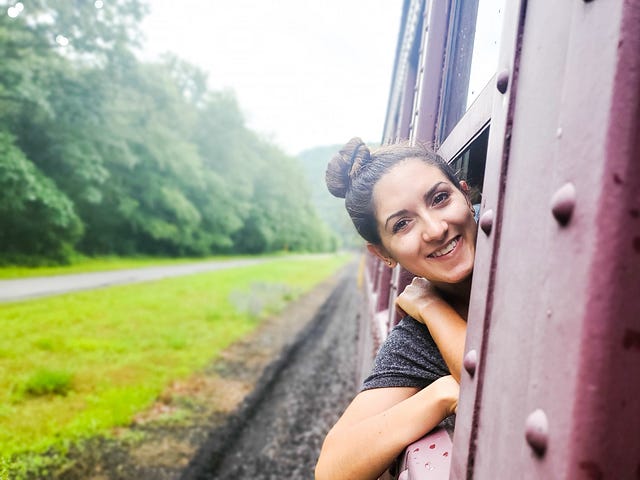 girl in train