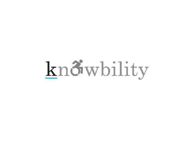 Knowbility logo altered to emphasize the lowercase “k”