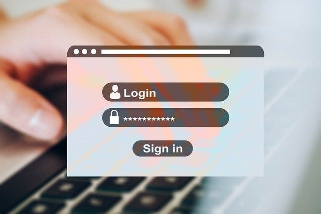 Illustrative sign in form showing username and password fields