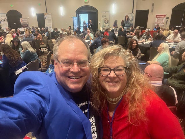 Laura Armstrong and Marty Dickinson at the Achieve Biz Explosion Connect & Collaborate Conference Denver, CO, February, 2025.