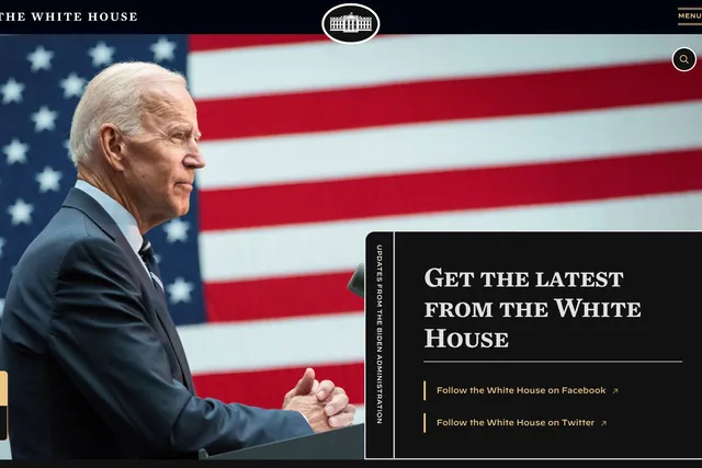 Dark mode in the website of The White House.