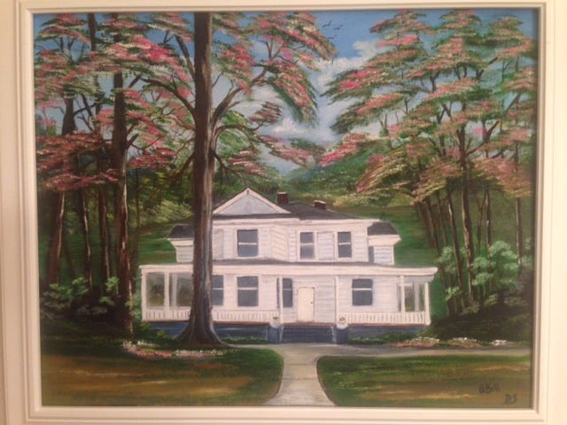 The painting Mr. Bell and I made for my wife.(Photo by the author)