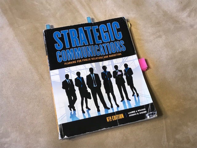 Book with the title: “Strategic Communications”