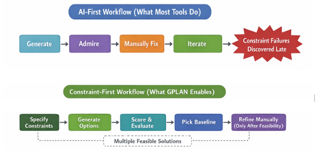 GPLAN Starts Where AI Ends: Why Floorplans Need Proof, Not Prompts