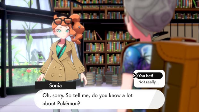 Sonia in Pokemon Sword / Shield asks if you know a lot about Pokemon