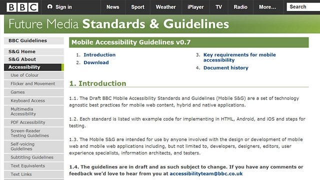 BBC Standards and Guidelines in 2009