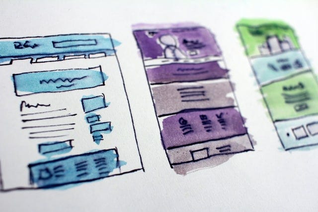 Sketched wireframes