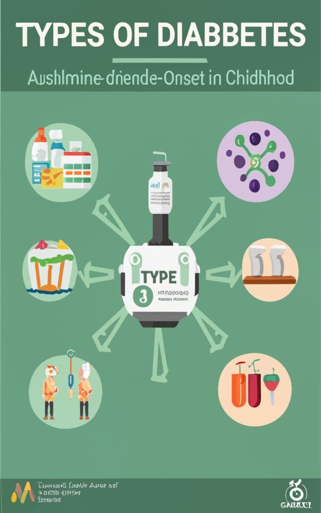 illustration of the three types of diabetes