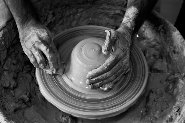 a potter at work