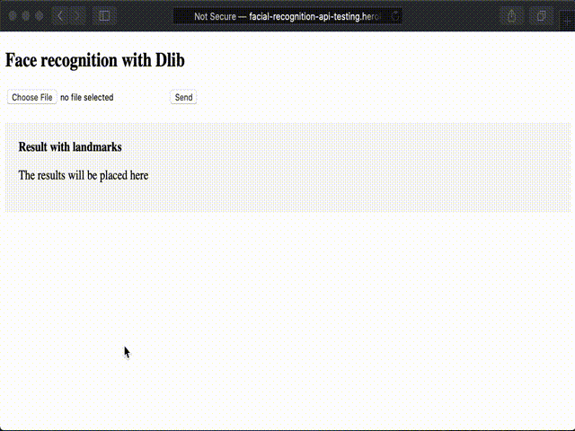 Animated image of the application running in Heroku environment
