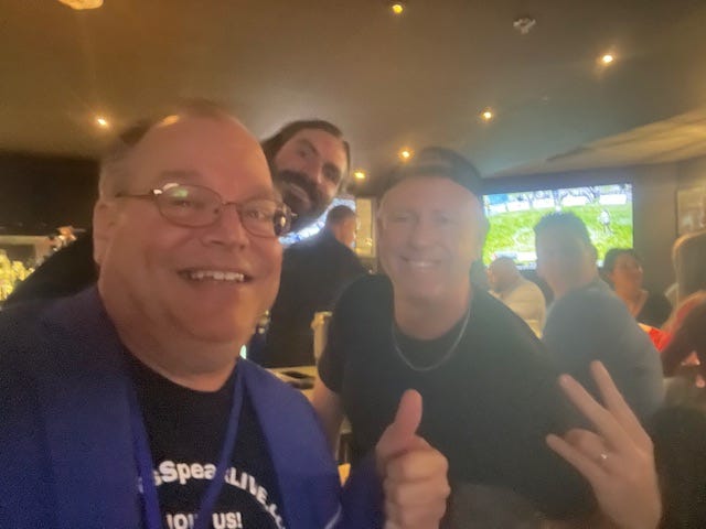 Marty Dickinson with Achieve Co-Owner, Robert Raymond, and Achieve’s Social Networking expert Steve Mesch.