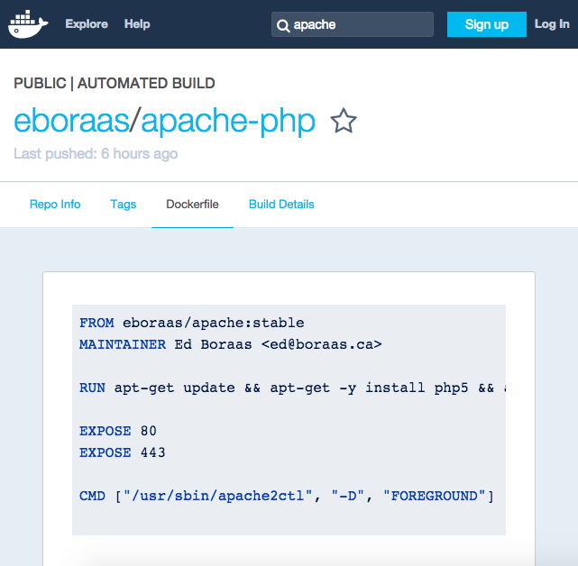 เราสามารถดู Dockerfile ของ Image บน Docker Hub ได้ด้วย