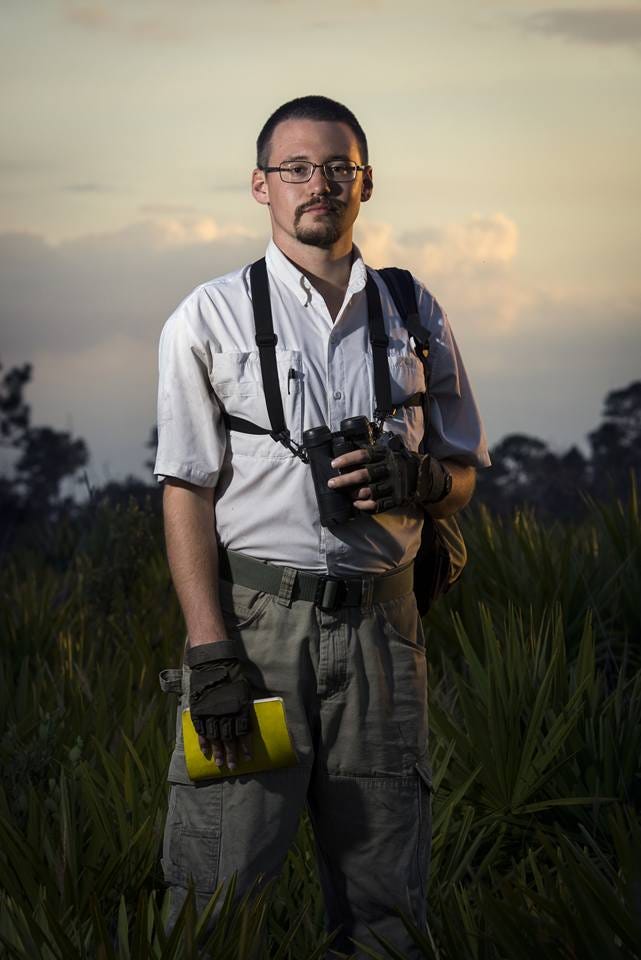 David Sherer, FWS Scholar and Fish and Wildlife Biologist, in Florida scrub habitat.