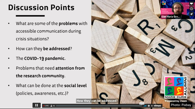 Screenshot of the slide highlighting the discussion points for this session