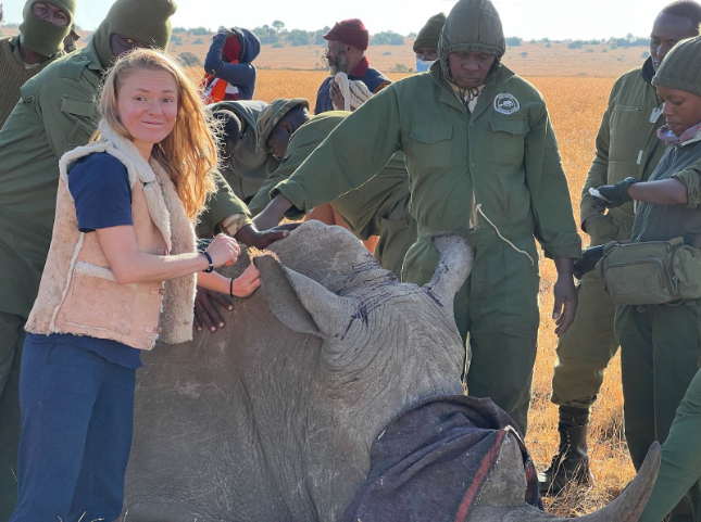 Kaja assisting with rhino ear-notching and medical checkups in Kenya — is this what she’s up to next?