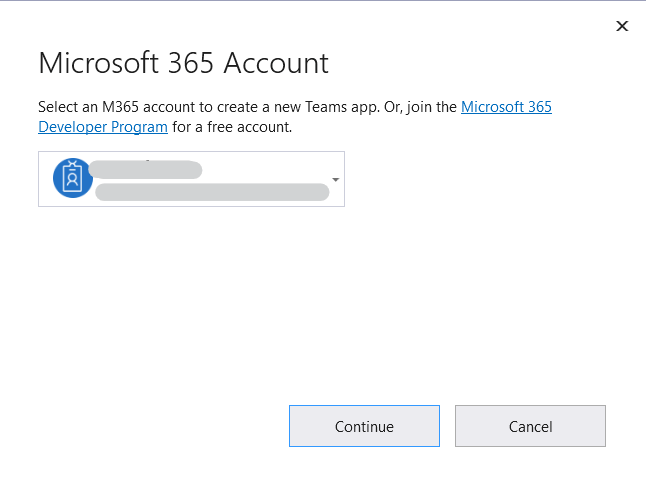 Select the Office 365 account to sign in to Microsoft Teams app