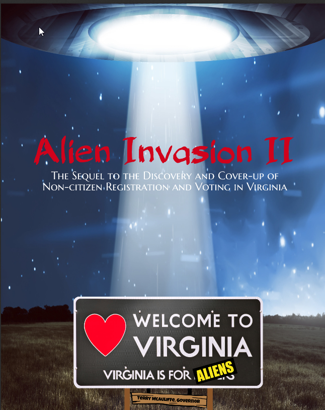 The cover to the PILF’s second report, titled Alien Invasion II, which covers voter fraud of non-citizen voters for the entir