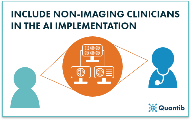 illustration of radiology AI implementation including non-imaging clinicians