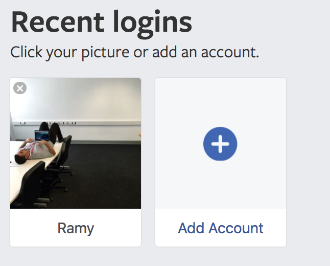 Facebook session login example