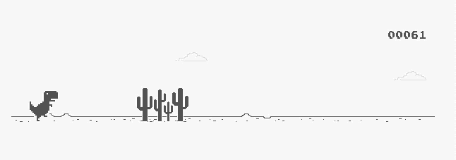Just a Dinosaur jumping over some cacti