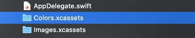 Colors Assets and Images Assets in Project Navigator