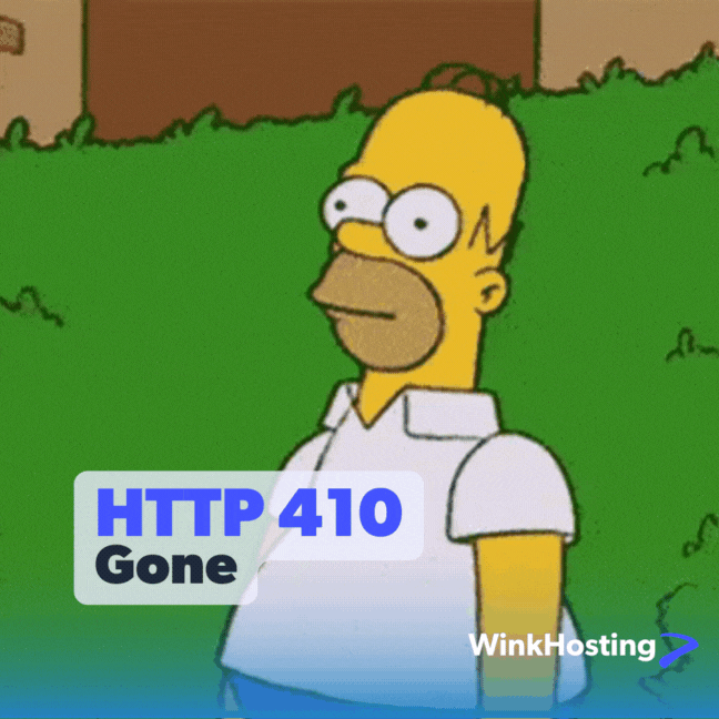 HTTP 410 Gone Homer Bushes WinkHosting