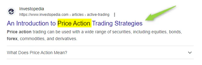 Definitions of what price action and technical analysis is about