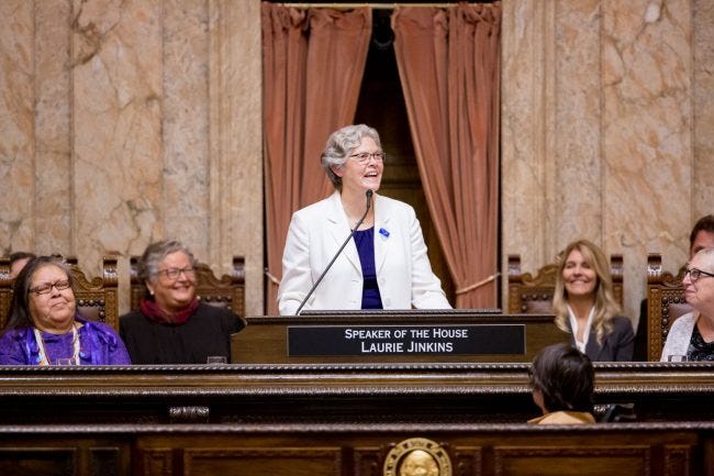 Rep. Laurie Jinkins is both Chair of the House Rules Committee and Speaker of the Washington State House of Representatives. Photo courtesy https://housedemocrats.wa.gov/jinkins/biography