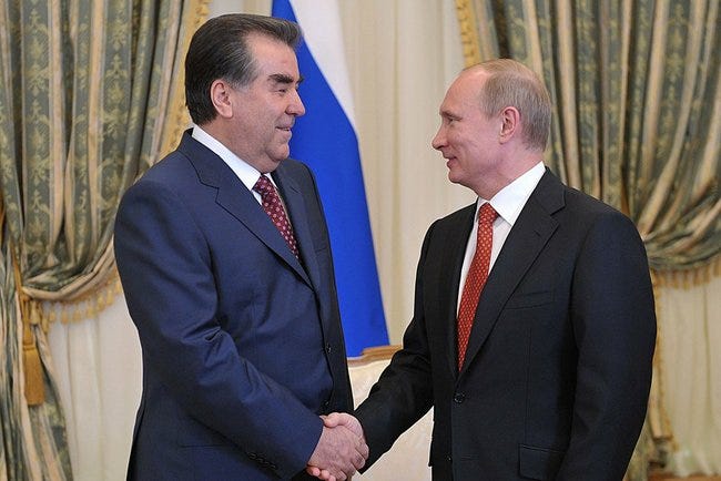 Tajikistan’s Emomali Rahmon With Russian President Vladimir Putin