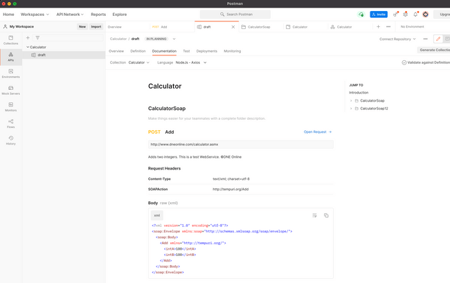 Screenshot of HTTP client Postman