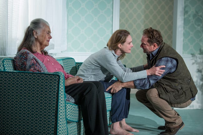 Feature Photo: Lois Smith, Lisa Emery and Stephen Root. Credit: Jeremy Daniel, Playwrights Horizons. 