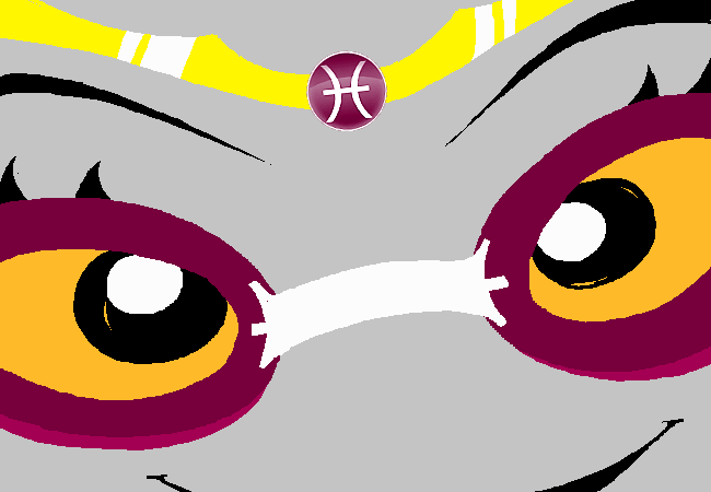 Extreme closeup of smiling Feferi.