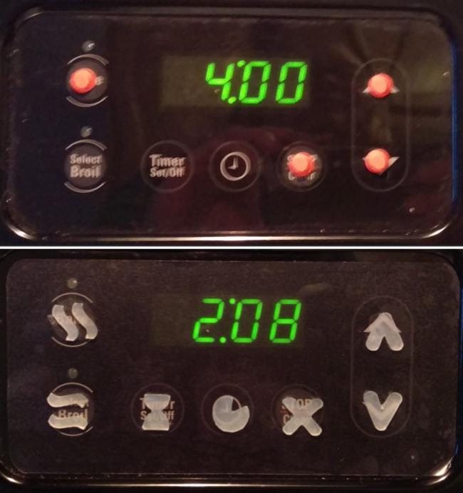 Oven with and without tactile icons overlaying the control panel