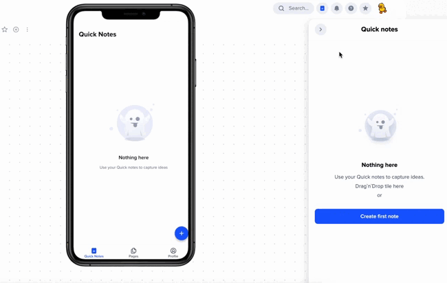 An animated gif showing the mobile version of xTiles