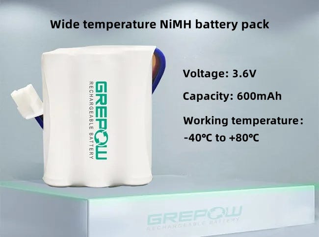 Grepow High-performance wide temperature NiMH battery pack