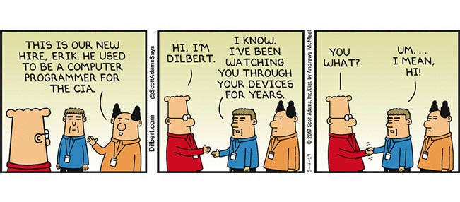 Dilbert cartoon: New year, new you, new hire?