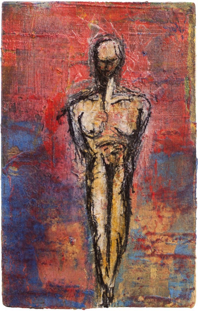figure paintings "she imagined that was exactly what she had thought they would think of her" by Maui Hawaii artist Shane Robinson