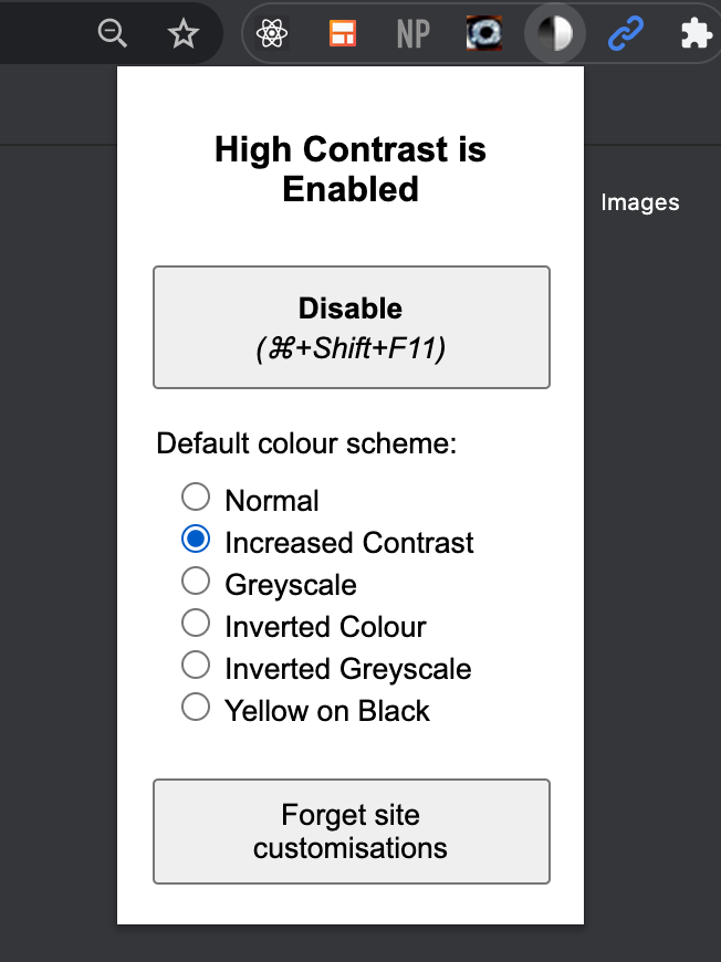 An online tool called ‘High’ Contrast’ is available as a Chrome Plugin and helps stimulate digital environments