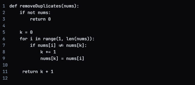 7. Remove Duplicates from Sorted Array