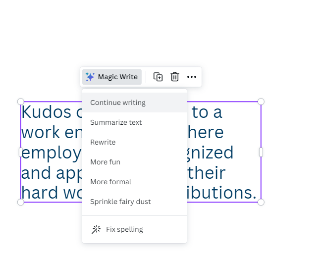 Canva Magic Write tools.