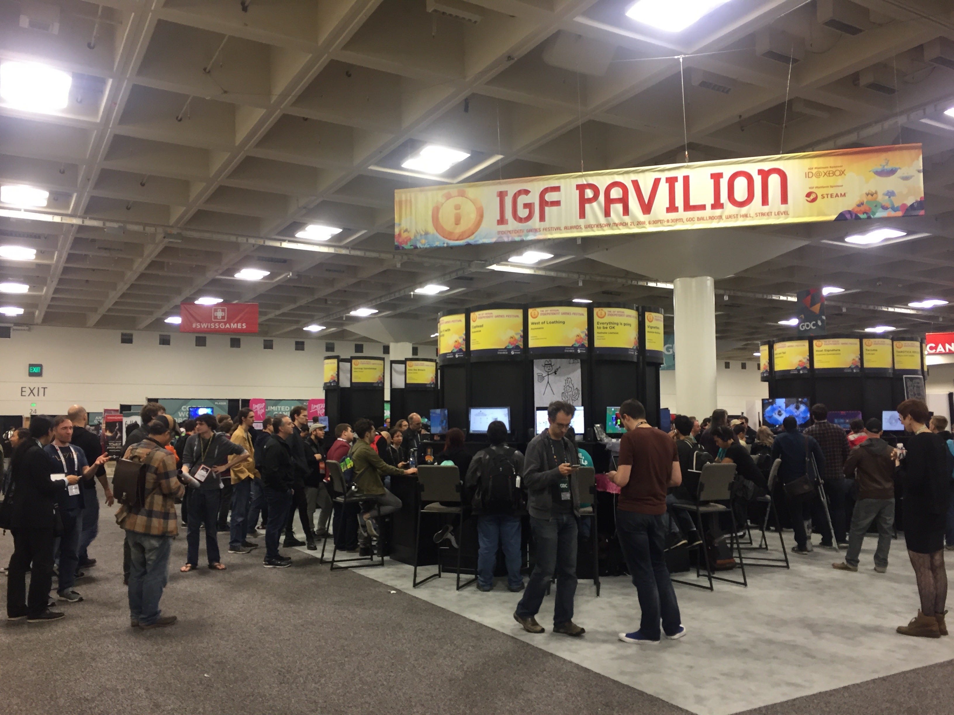 From top to down: Lost Levels, Train Jam booth, Puppet Pandemonium at the alt.crtl expo, the IGF Pavilion.