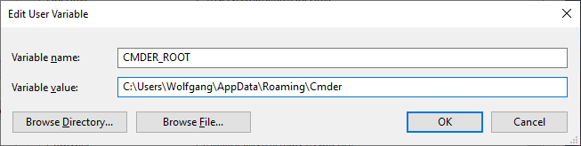 CMDER_ROOT environment variable