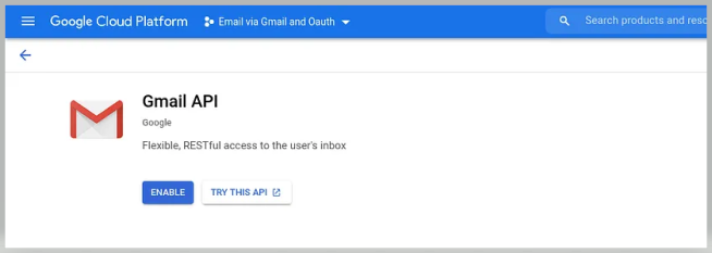 Enable Gmail API service